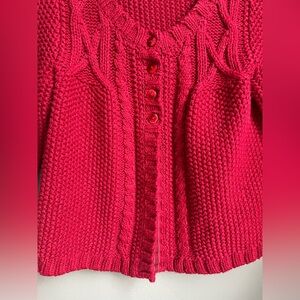 LOFT women’s XS / Small Petite Red Knit Cardigan Sweater
